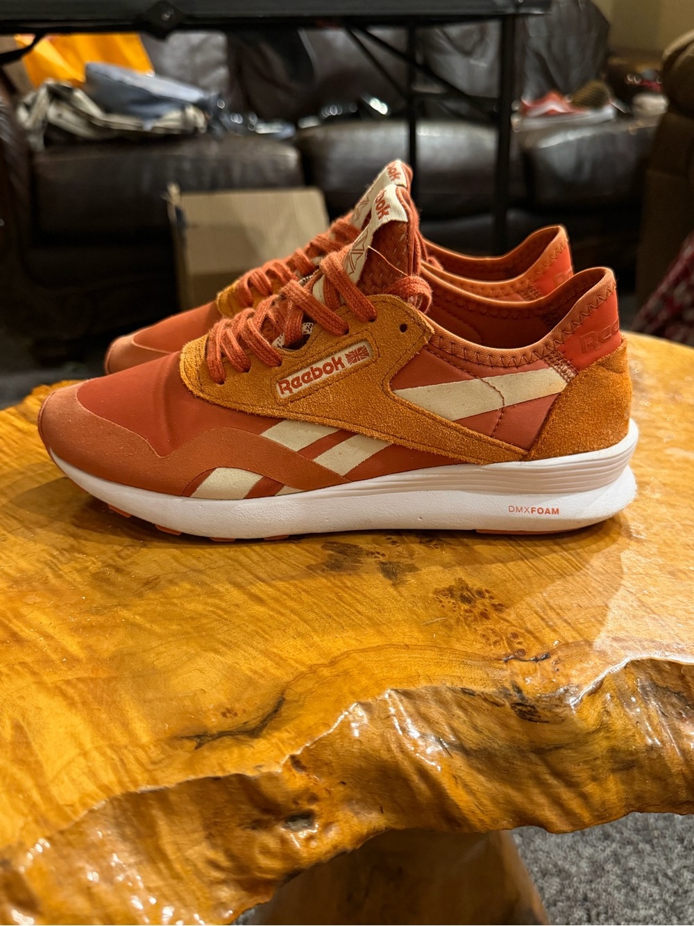 Reebok Classic Nylon SP Mars Dust Orange Suede Sneakers Womens Size 7 CN5114